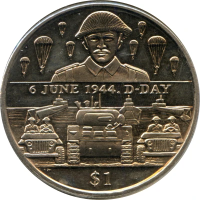 1 Dollar - Elizabeth II D-Day - Soldier back