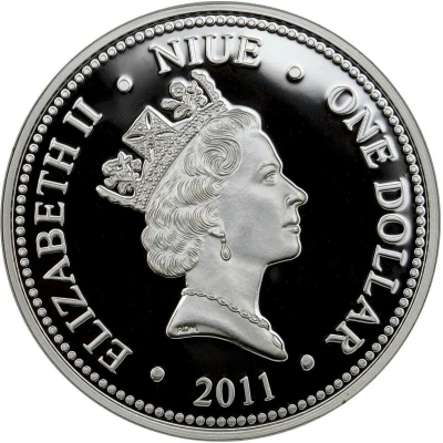 1 Dollar - Elizabeth II Darth Vader front