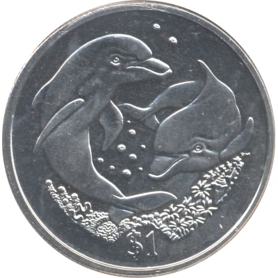 1 Dollar - Elizabeth II Dolphins back