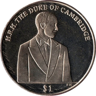 1 Dollar - Elizabeth II Duke of Cambridge - Double Portrait back