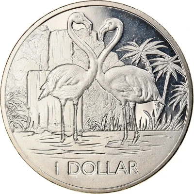 1 Dollar - Elizabeth II Flamingos back