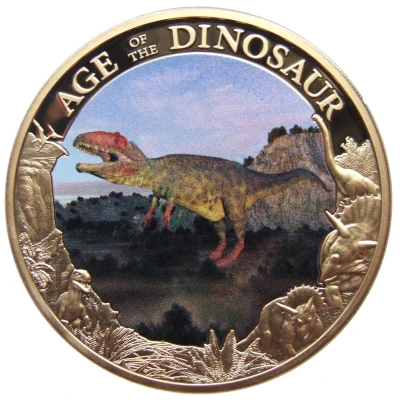 1 Dollar - Elizabeth II Giganotosaurus back