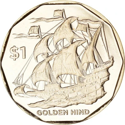 1 Dollar - Elizabeth II Golden Hind back