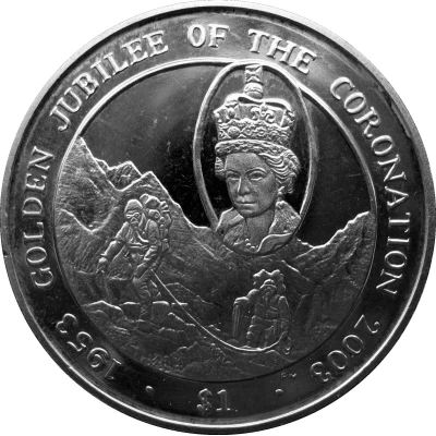 1 Dollar - Elizabeth II Golden Jubilee - Edmund Hilary back