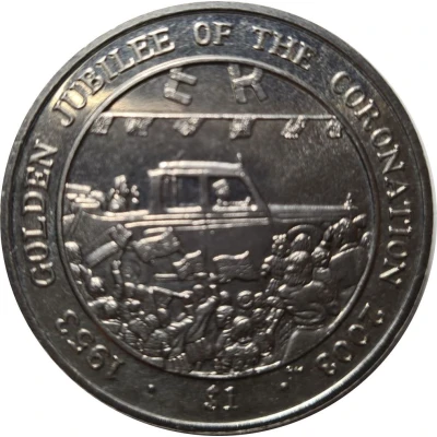 1 Dollar - Elizabeth II Golden Jubilee - In Automobile back