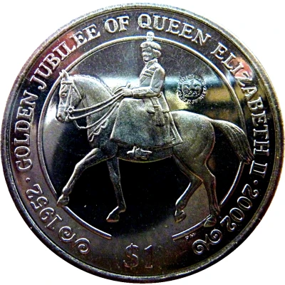 1 Dollar - Elizabeth II Golden Jubilee - On Horse back