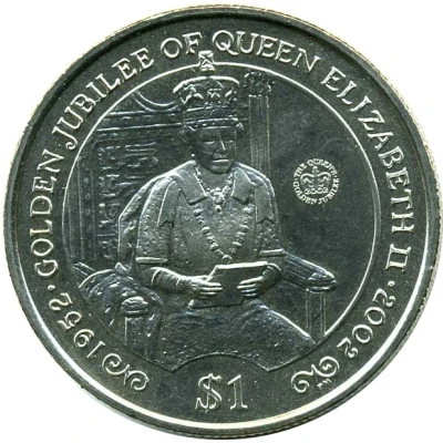 1 Dollar - Elizabeth II Golden Jubilee - On Throne back