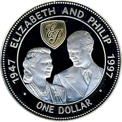 1 Dollar - Elizabeth II Golden wedding anniversary back