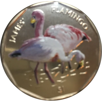 1 Dollar - Elizabeth II James Flamingo back