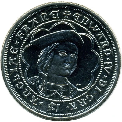 1 Dollar - Elizabeth II King Edward IV back