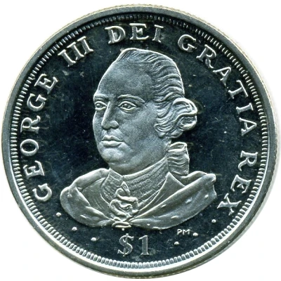 1 Dollar - Elizabeth II King George III back