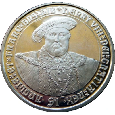 1 Dollar - Elizabeth II King Henry VIII back