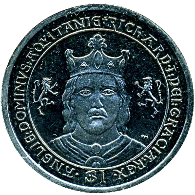 1 Dollar - Elizabeth II King Richard I the Lionheart back