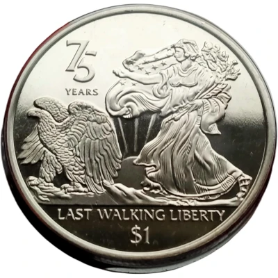 1 Dollar - Elizabeth II Last Walking Liberty Coin back