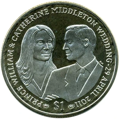 1 Dollar - Elizabeth II Marriage of Prince William and Catherine Middleton back