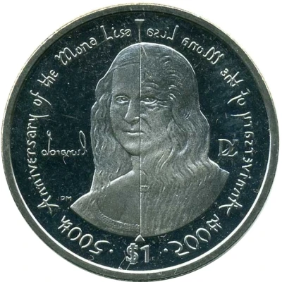 1 Dollar - Elizabeth II Mona Lisa back