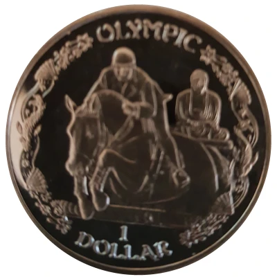 1 Dollar - Elizabeth II Olympic Equestrian back