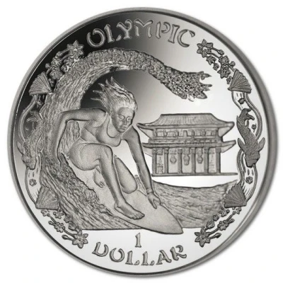 1 Dollar - Elizabeth II Olympic Surfing back