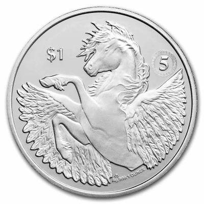 1 Dollar - Elizabeth II Pegasus - 5th Anniversary back