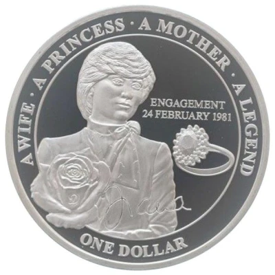 1 Dollar - Elizabeth II Princess Diana back