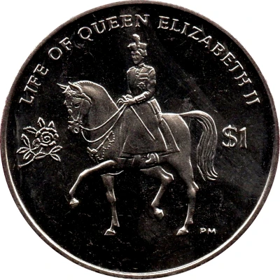 1 Dollar - Elizabeth II Queen Elizabeth II on Horseback back