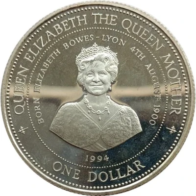 1 Dollar - Elizabeth II Queen Elizabeth the Queen Mother back