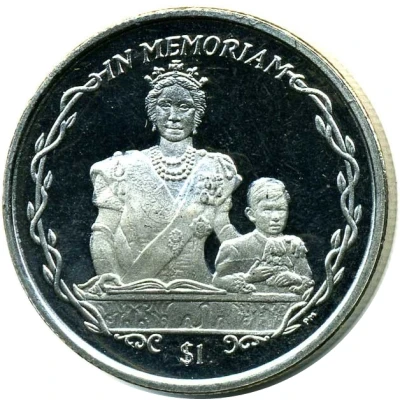 1 Dollar - Elizabeth II Queen Mother and a young Prince Charles back