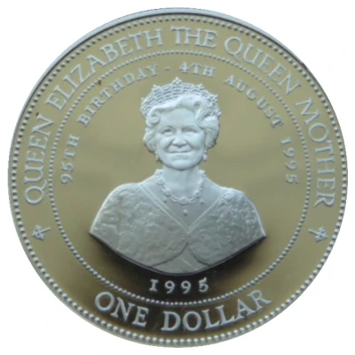 1 Dollar - Elizabeth II Queen Mother's 95th Birthday back