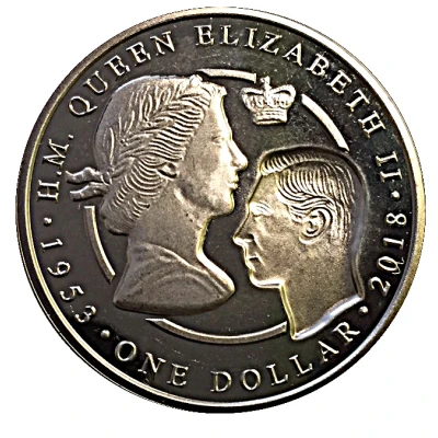 1 Dollar - Elizabeth II Sapphire Coronation back