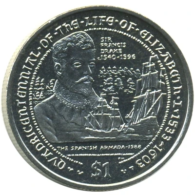 1 Dollar - Elizabeth II Sir Francis Drake back