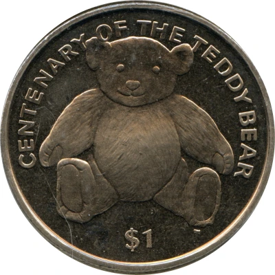 1 Dollar - Elizabeth II Teddy Bear back