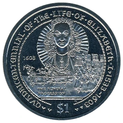 1 Dollar - Elizabeth II The Funeral Of Elizabeth I back