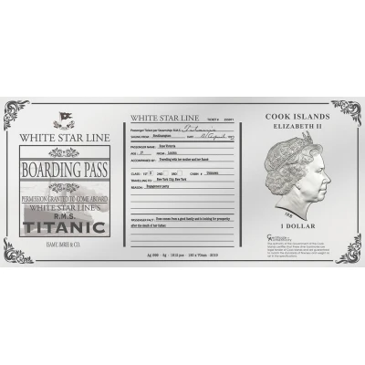 1 Dollar - Elizabeth II Titanic Rose Ticket front