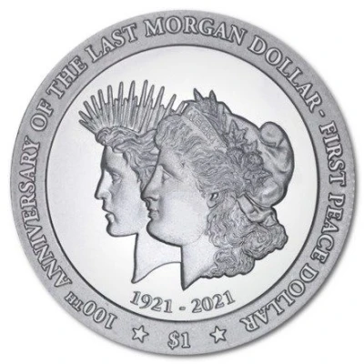 1 Dollar - Elizabeth II Transition of the Morgan Dollar to the Peace Dollar back