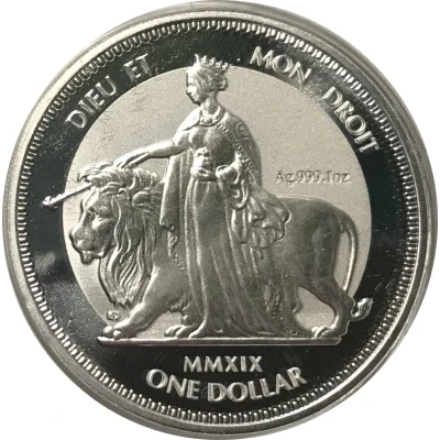 1 Dollar - Elizabeth II Una and Lion; Silver back