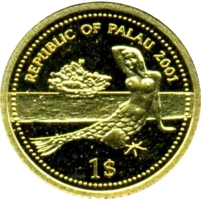 1 Dollar Emperor Angelfish; Gold Proof Issue front