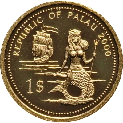 1 Dollar Lionfish and Parrotfish; Gold Proof Issue front