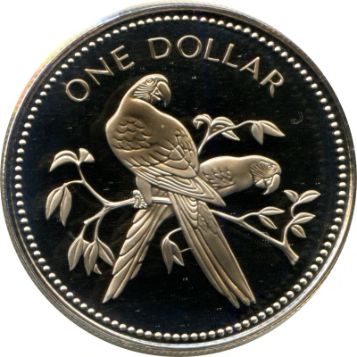 1 Dollar Scarlet Macaw; Copper-Nickel back