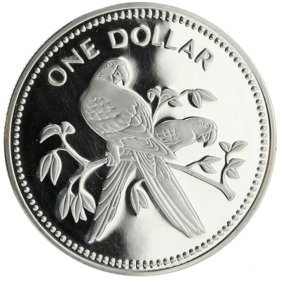 1 Dollar Scarlet Macaw; Silver back