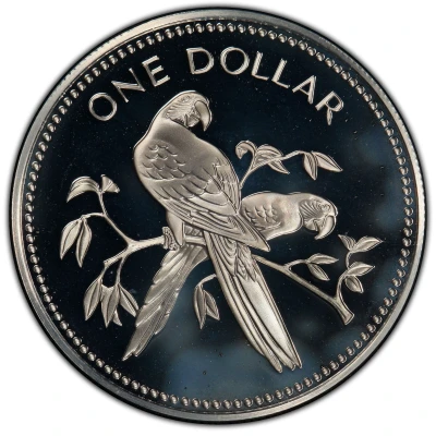 1 Dollar Scarlet Macaw; Silver back