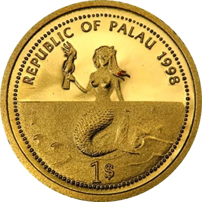 1 Dollar Sea Turtle; Gold Proof Issue front