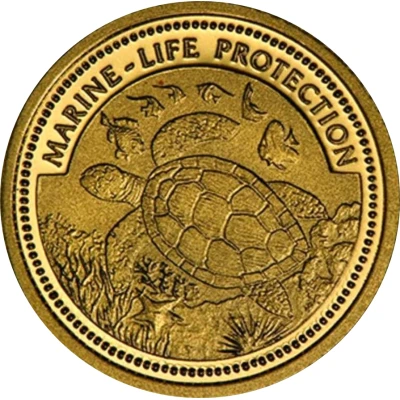 1 Dollar Sea Turtle; Gold Proof Issue back