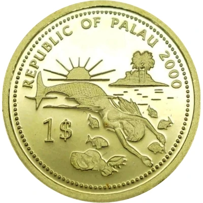 1 Dollar Swordfish; Gold Proof Issue front