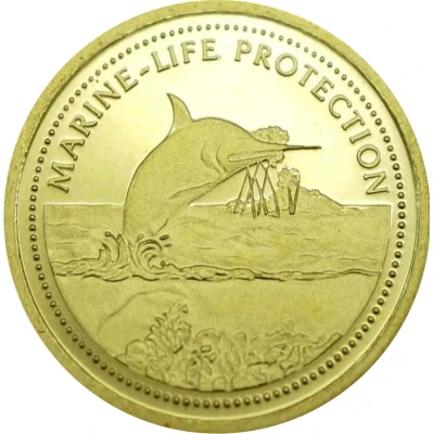 1 Dollar Swordfish; Gold Proof Issue back