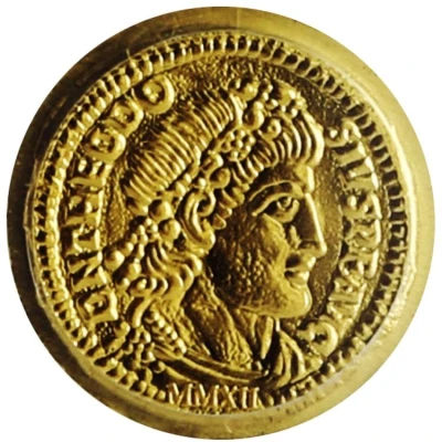 1 Dollar Theodosius gold coin back