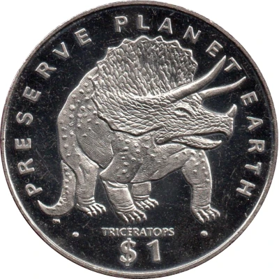 1 Dollar Triceratops back