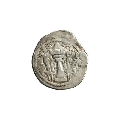 1 Drachm - Khono Peroz imitation; Uncertain Sogdian mint; Northern Tokharistan; countermark ND back