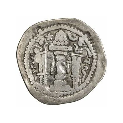 1 Drachm Peroz I imitation; Uncertain Sogdian mint; Northern Tokharistan; 2 countermarks; types 4 and 7 ND back