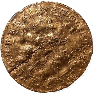 1 Ducat - Rudolph II Date on obverse; Breslau front