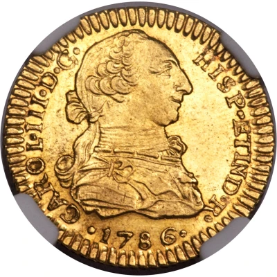 1 Escudo - Charles III bust of Charles III, regular type front